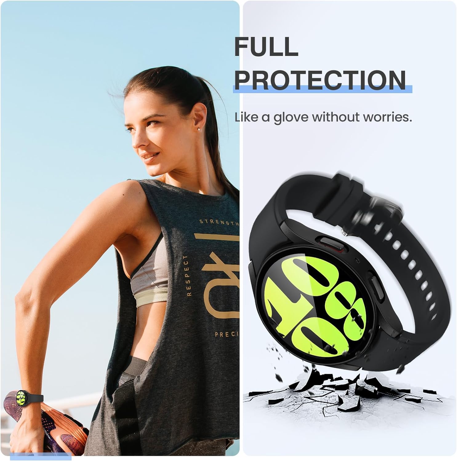 Étui rigide en PC et protecteur d'écran pour Samsung Galaxy Watch 4 5 6 Étui rigide en PC et protecteur d'écran pour Samsung Galaxy Watch 4 5 6